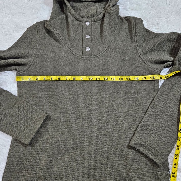 The North Face Womens Olive Green Snap Button Knit Stitch Hoodie Sweatshirt Sz S - Picture 12 of 12